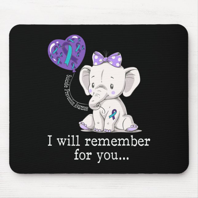 Suicide Prevention Awareness Elephant  Mouse Mat (Front)