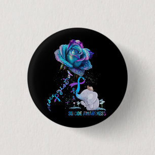 Suicide Prevention Awareness Elephant Ribbon Never 3 Cm Round Badge