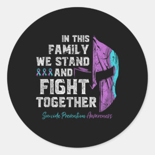 Suicide Prevention Awareness Family Support Sparta Classic Round Sticker