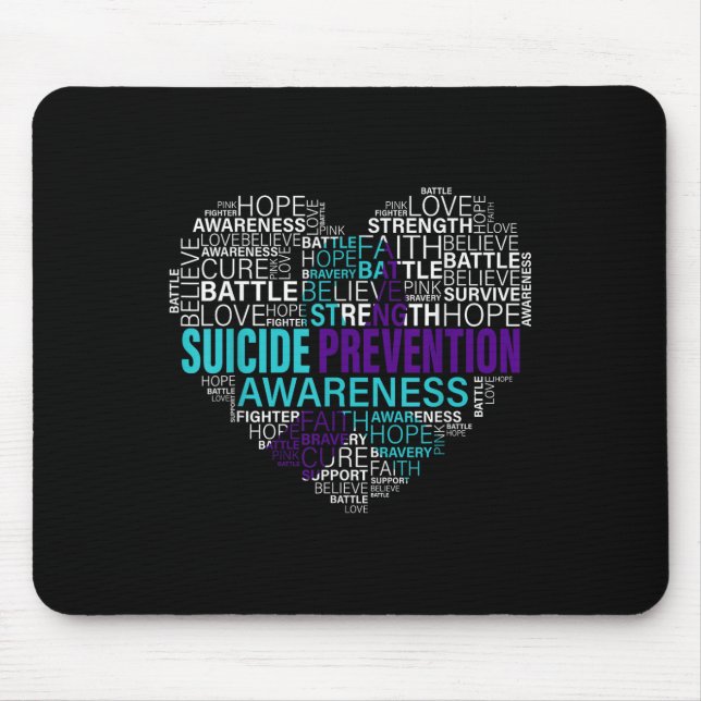 Suicide Prevention Awareness Fight Hope Strong War Mouse Mat (Front)