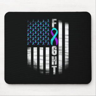 Suicide Prevention Awareness Fight Usa Flag Teal A Mouse Mat