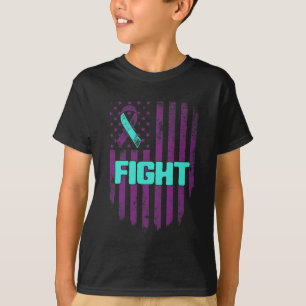 Suicide Prevention Awareness Fight Usa Flag Teal A T-Shirt