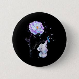 Suicide Prevention Awareness Flower Elephant Ribbo 6 Cm Round Badge
