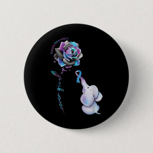 Suicide Prevention Awareness Flower Elephant Ribbo 6 Cm Round Badge