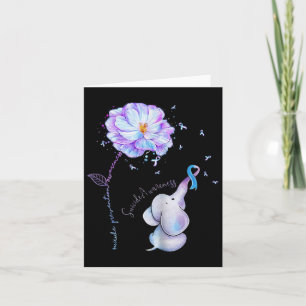 Suicide Prevention Awareness Flower Elephant Ribbo Card
