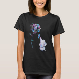 Suicide Prevention Awareness Flower Elephant Ribbo T-Shirt