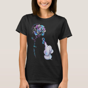 Suicide Prevention Awareness Flower Elephant Ribbo T-Shirt