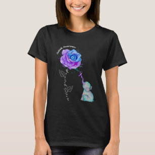 Suicide Prevention Awareness Flower Elephant T-Shirt