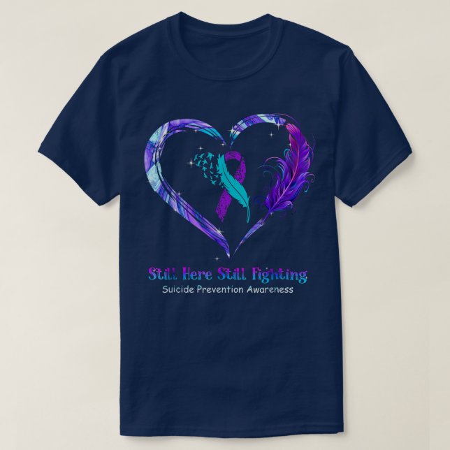 Suicide Prevention Awareness Flower Ribbon Mental  T-Shirt (Design Front)