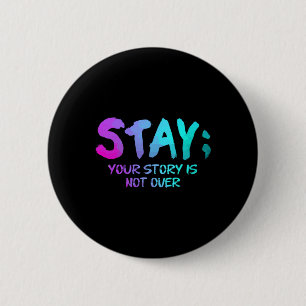 Suicide Prevention Awareness Gift Teal Purple Semi 6 Cm Round Badge
