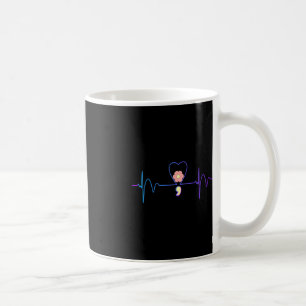 Suicide Prevention Awareness Heart Heartbeat Semic Coffee Mug