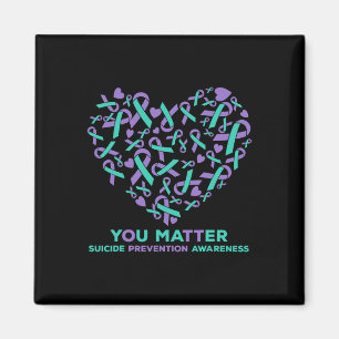 Suicide Prevention Awareness Heart Ribbon You Matt Magnet