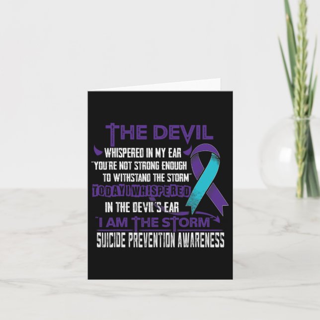 Suicide Prevention Awareness I Am The Storm Devil  Card (Front)