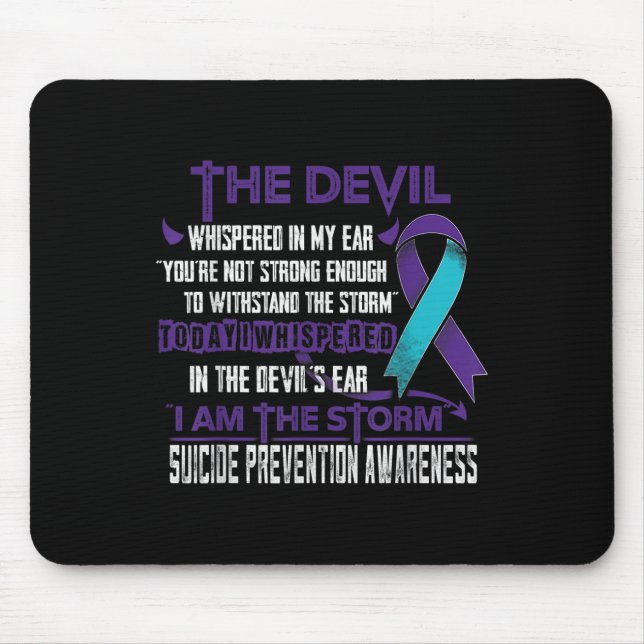 Suicide Prevention Awareness I Am The Storm Devil  Mouse Mat (Front)