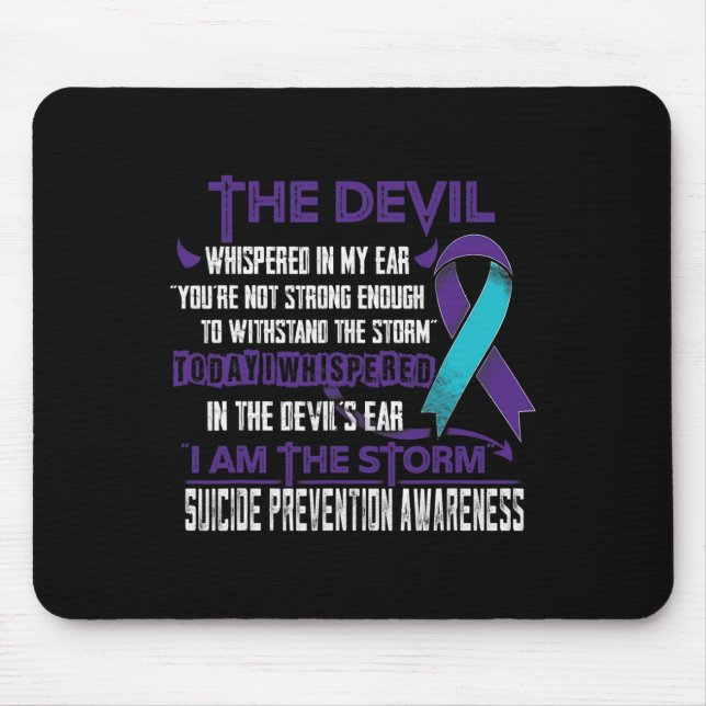 Suicide Prevention Awareness I Am The Storm Devil  Mouse Mat (Front)