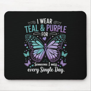 Suicide Prevention Awareness I Wear Teal And Purpl Mouse Mat