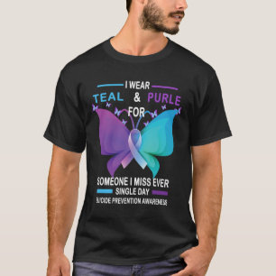 Suicide Prevention Awareness I Wear Teal And Purpl T-Shirt