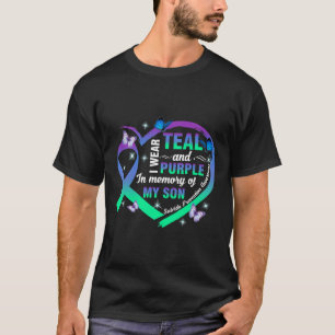 Suicide Prevention Awareness I Wear Teal Purple Fo T-Shirt