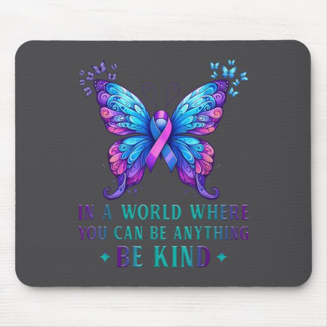 Suicide Prevention Awareness In A World Be Kind Su Mouse Mat (Front)