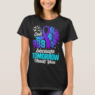Suicide Prevention Awareness Mental Health Ribbon  T-Shirt