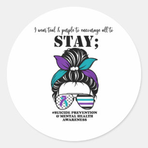 Suicide Prevention Awareness Mental Health Support Classic Round Sticker