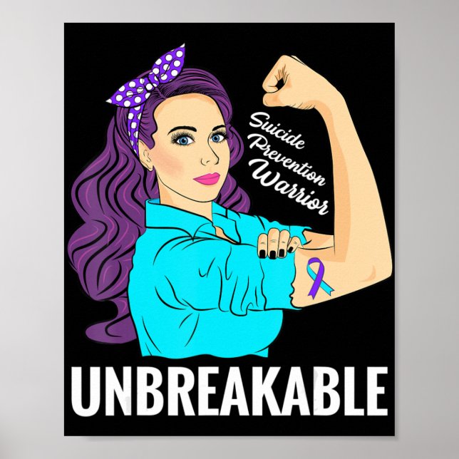 Suicide Prevention  Awareness Mental Health Warrio Poster (Front)