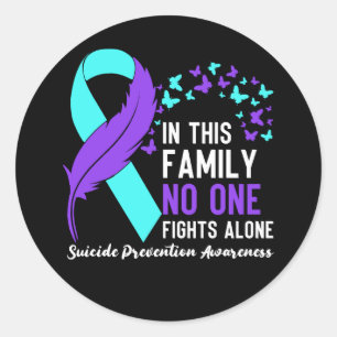 Suicide Prevention Awareness Month Butterflies Tea Classic Round Sticker