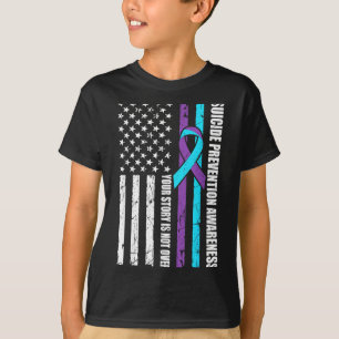 Suicide Prevention Awareness Month Flag Teal & T-Shirt