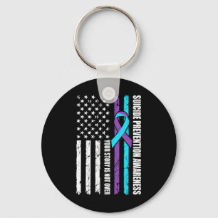Suicide Prevention Awareness Month Flag Teal And P Key Ring