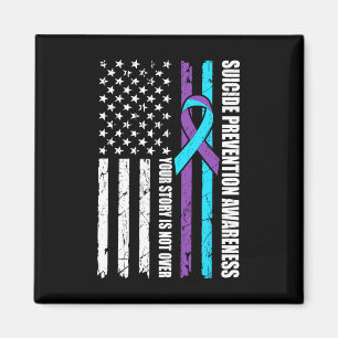 Suicide Prevention Awareness Month Flag Teal And P Magnet