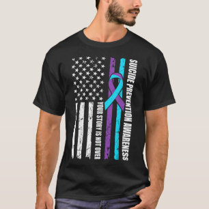 Suicide Prevention Awareness Month Flag Teal And P T-Shirt