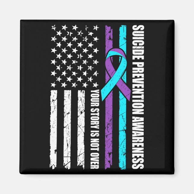 Suicide Prevention Awareness Month Flag Teal Magnet (Front)
