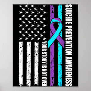 Suicide Prevention Awareness Month Flag Teal Poster