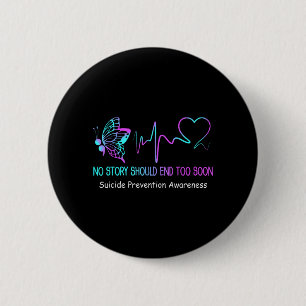 Suicide Prevention Awareness Month Gift Butterfly 6 Cm Round Badge