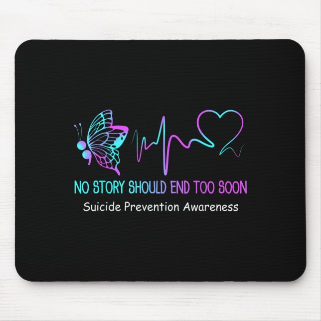 Suicide Prevention Awareness Month Gift Butterfly Mouse Mat (Front)