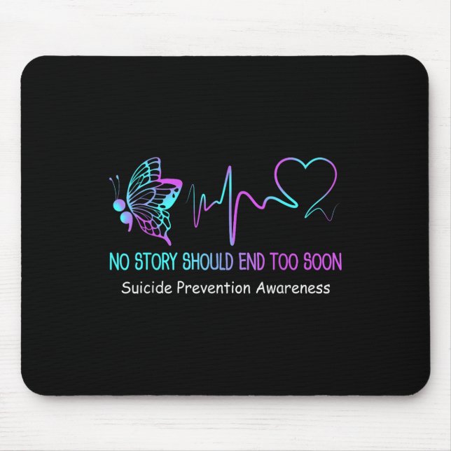 Suicide Prevention Awareness Month Gift Butterfly  Mouse Mat (Front)