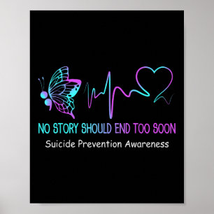 Suicide Prevention Awareness Month Gift Butterfly Poster