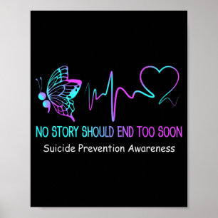 Suicide Prevention Awareness Month Gift Butterfly Poster