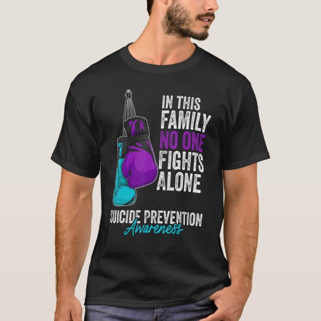 Suicide Prevention Awareness Month Gloves Teal Pur T-Shirt (Front)