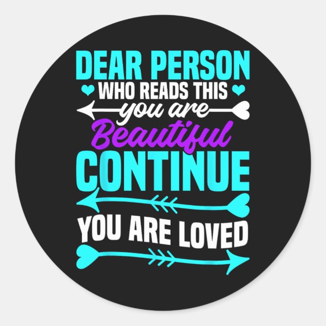 Suicide Prevention Awareness Month Mental Health S Classic Round Sticker (Front)