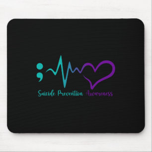 Suicide Prevention Awareness Month Semicolon Heart Mouse Mat