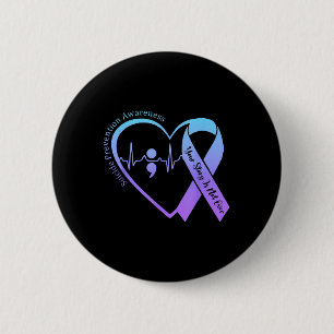 Suicide Prevention Awareness Month Teal & Purp 6 Cm Round Badge