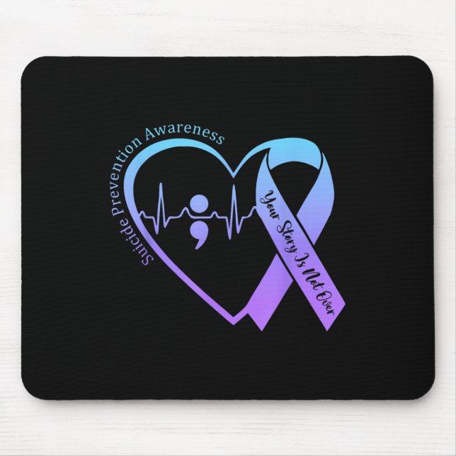 Suicide Prevention Awareness Month Teal &amp; Purp Mouse Mat (Front)