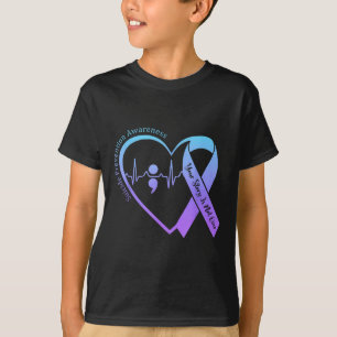 Suicide Prevention Awareness Month Teal & Purp T-Shirt