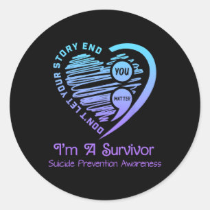 Suicide Prevention Awareness Month Teal And Purple Classic Round Sticker