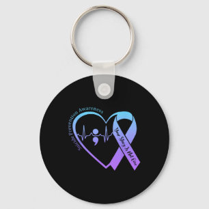 Suicide Prevention Awareness Month Teal And Purple Key Ring
