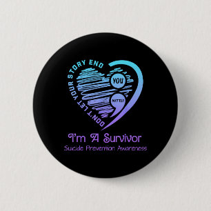 Suicide Prevention Awareness Month Teal Purple 6 Cm Round Badge