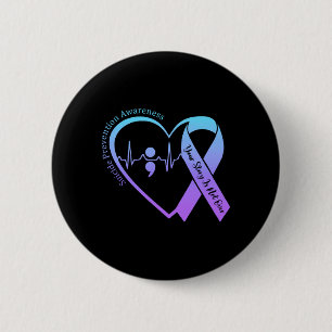 Suicide Prevention Awareness Month Teal Purple 6 Cm Round Badge