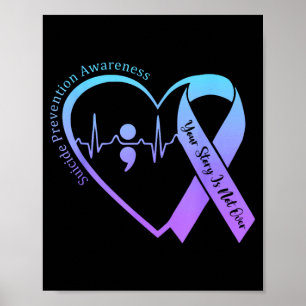 Suicide Prevention Awareness Month Teal Purple Poster