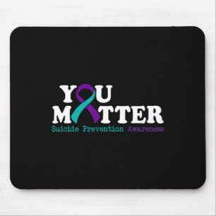 Suicide Prevention Awareness Month Teal Purple Rib Mouse Mat